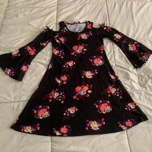 1st Kiss Girls Dress, Size 14/16, Black Floral